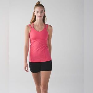 Lululemon Happy Strappy Tank Top Size 6 Pink Lemonade Bright Activewear Gym Yoga